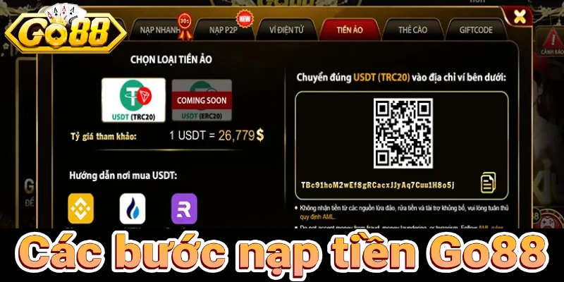 Các Bước Nạp Tiền Go88 Nhanh Chóng Và An Toàn