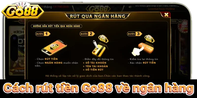Cách rút tiền Go88 về ngân hàng
